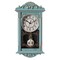 Quickway Imports Vintage Grandfather Wood- Looking Plastic Pendulum Wall Clock for Living Room Kitchen or Dining Room